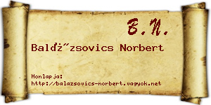 Balázsovics Norbert névjegykártya