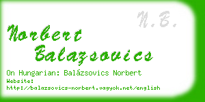 norbert balazsovics business card