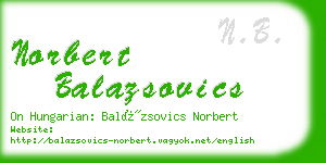 norbert balazsovics business card